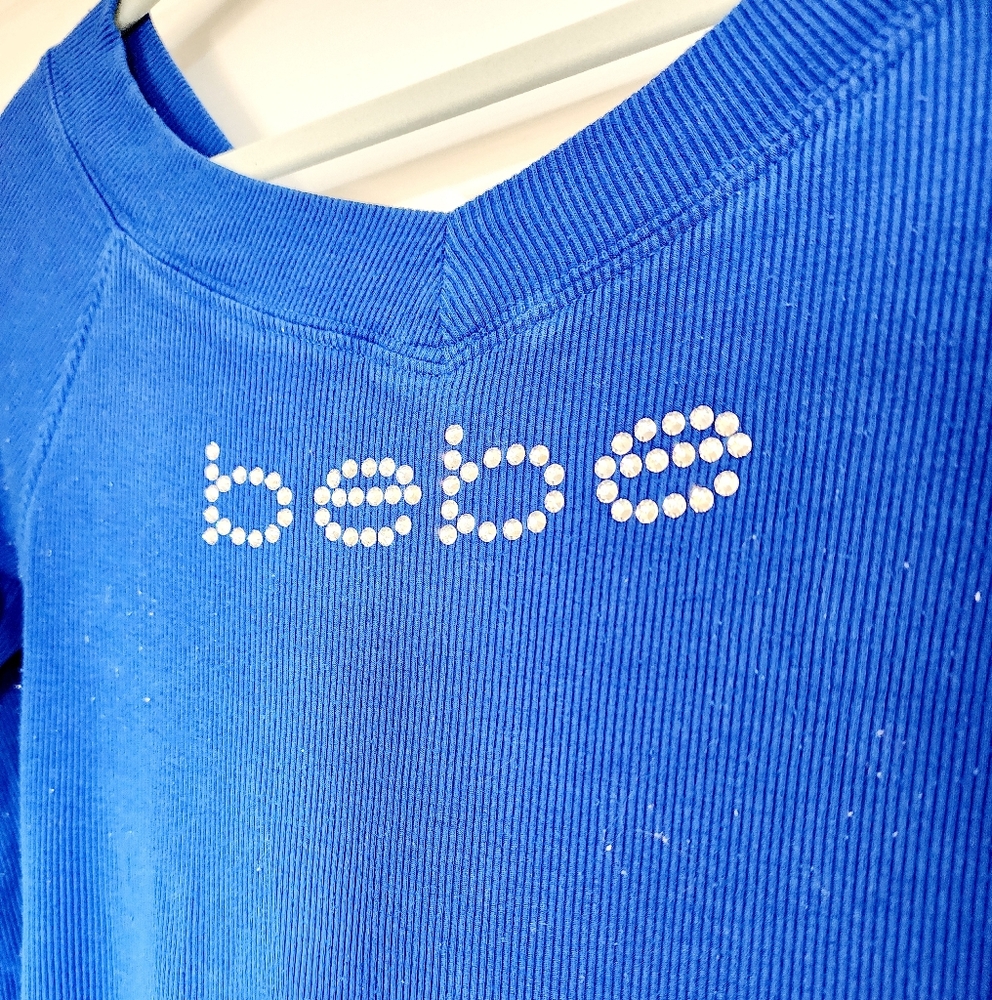 Bebe | Swarovski Logo Long Sleeve Top - Picture 3 of 5